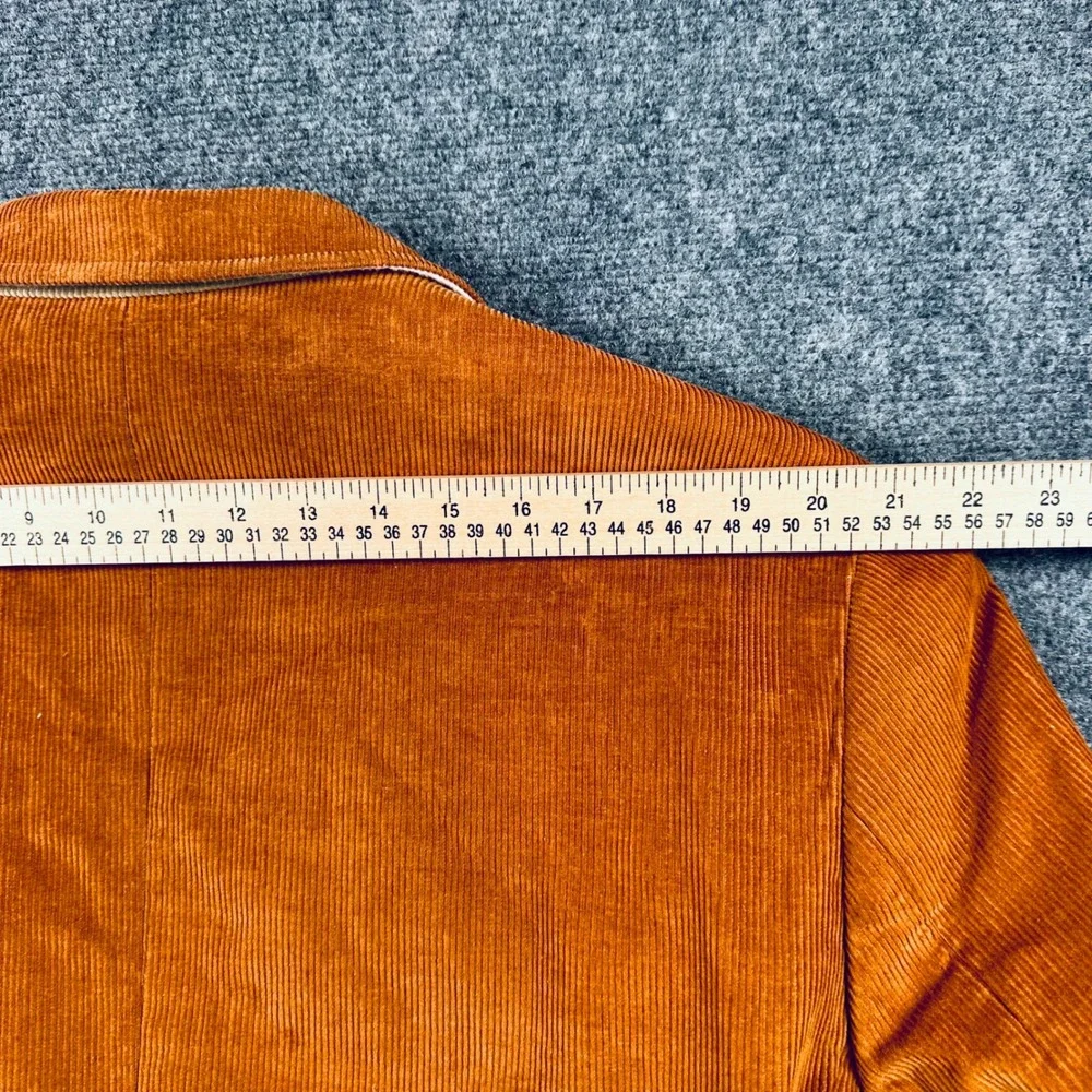 Alan Flusser 48R Burnt Orange Corduroy Blazer Jacket Sport Coat Plaid Lining